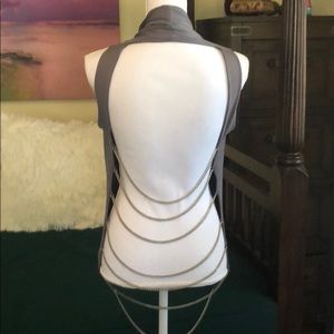 SAVEE COUTURE METAL CHAIN TOP